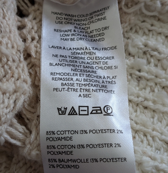 🍦🩷 Anthropologie Pilcro Cotton Blend Palmer Open-Stitch Knit Pullover, S - Picture 6 of 11